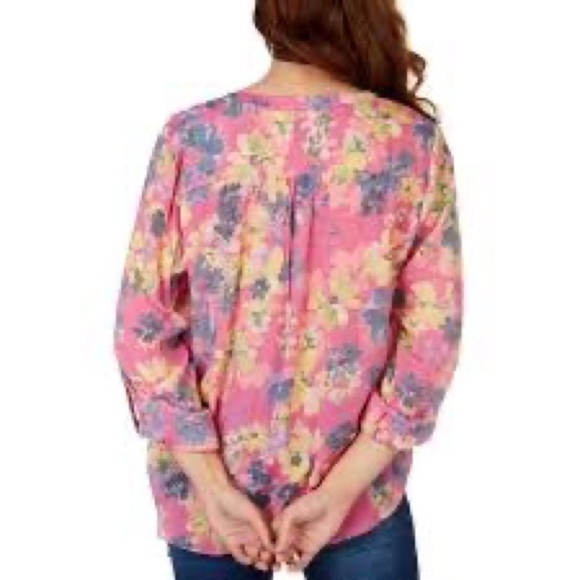 ⭐️NWT,Zac & Rachel,Gorgeous & Soft, Button-Front Blouse,Roll-up Sleeve,Size MP - Picture 7 of 12